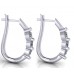 1.10 ct Ladies Round Cut Diamond Hoop Huggie Earrings